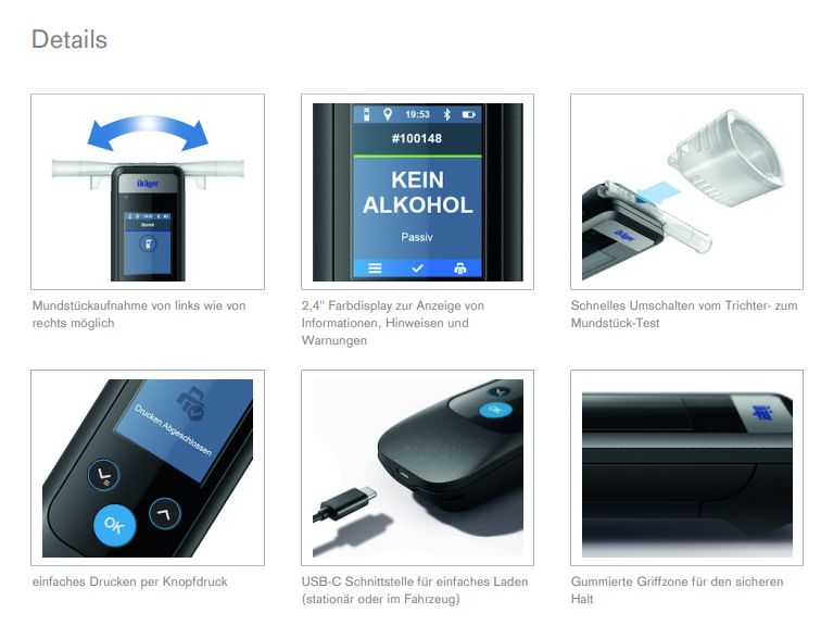 Breathalyzer / Alcohol screening device Dräger Alcotest® 7000 /  Standard-Healthcare