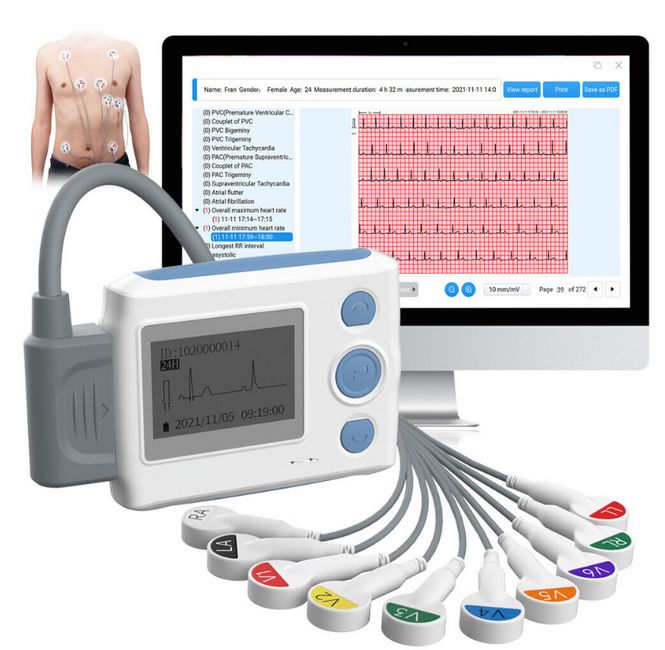 12 LEAD ECG Holter Monitor & Recorder - TH12